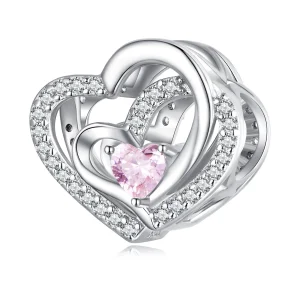 (image for) Pandora Style Double Heart Charm - BSC695
