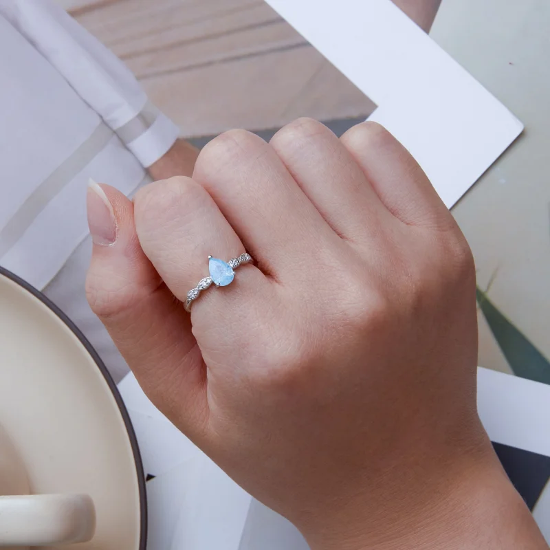 (image for) Pandora Style Droplet Ring - BSR331 - View 5