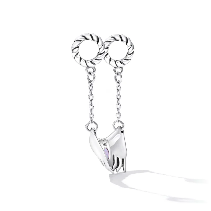 (image for) Pandora Style Family Heart Safety Chain - BSC597 - View 3