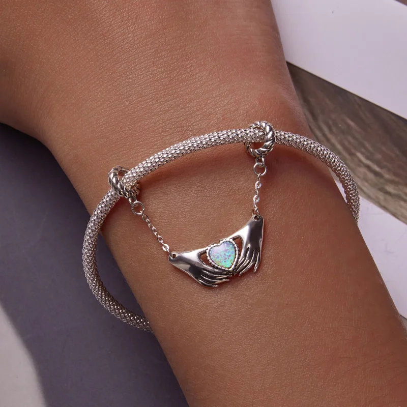 (image for) Pandora Style Family Heart Safety Chain - BSC597 - View 6