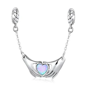 (image for) Pandora Style Family Heart Safety Chain - BSC597