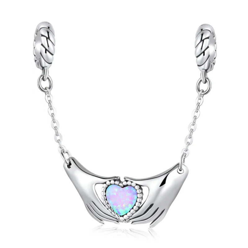 (image for) Pandora Style Family Heart Safety Chain - BSC597 - Product Image