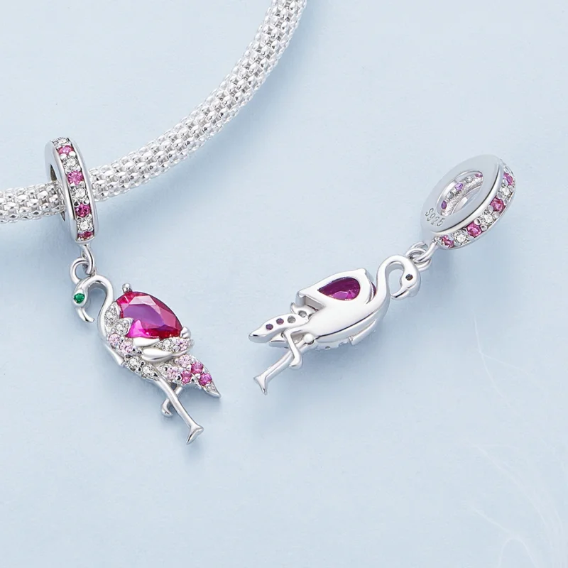 (image for) Pandora Style Flamingo Dangle - BSC833 - View 4