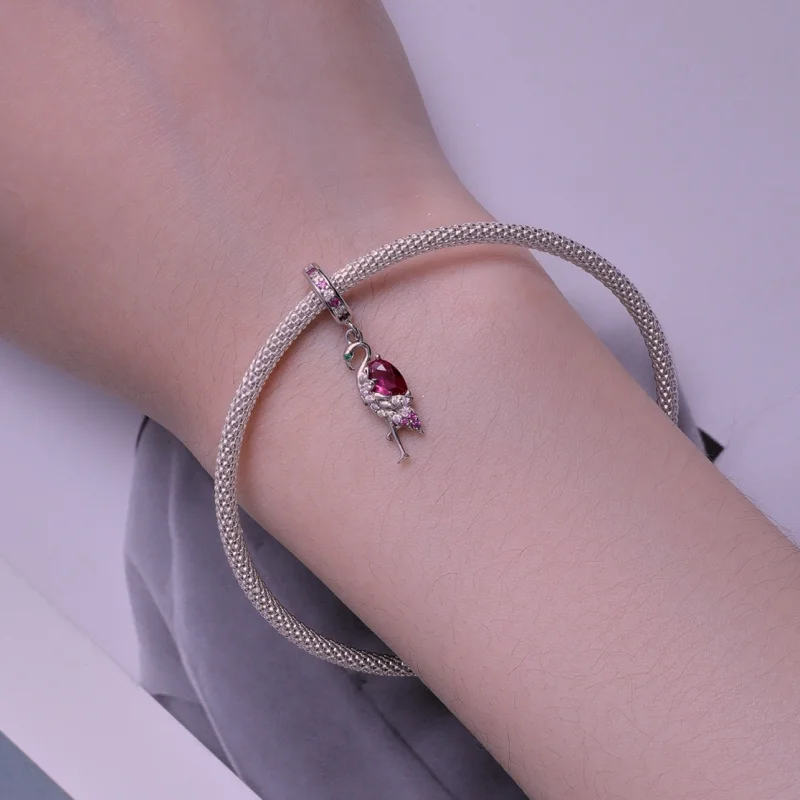 (image for) Pandora Style Flamingo Dangle - BSC833 - View 5