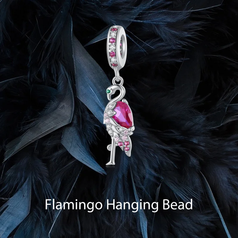 (image for) Pandora Style Flamingo Dangle - BSC833 - View 6