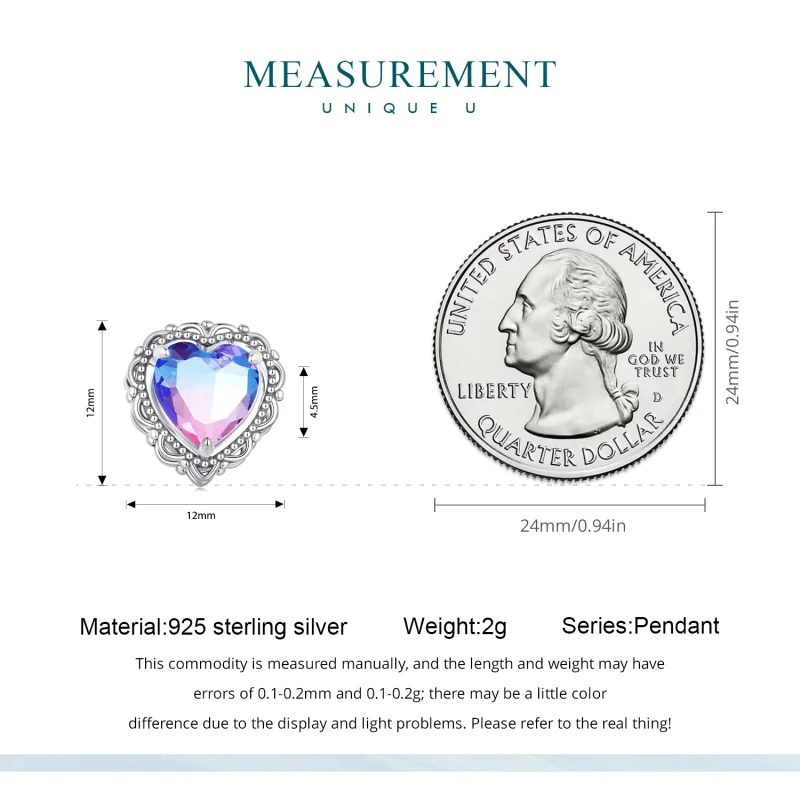 (image for) Pandora Style Forever my love Gradient Color Heart Charm - BSC830 - View 5