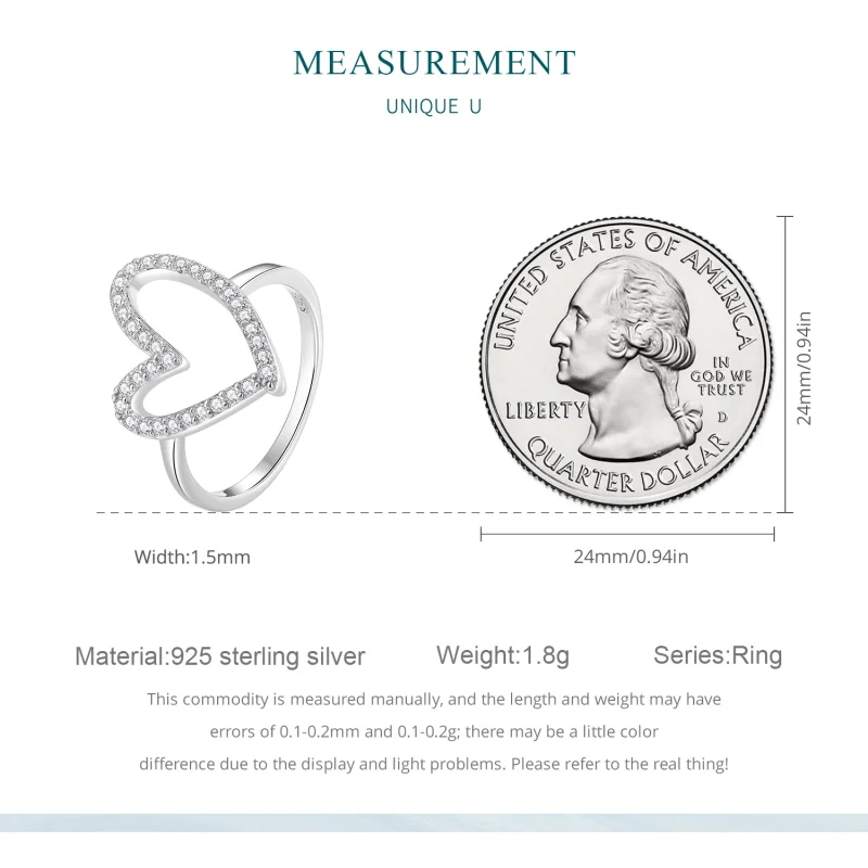 (image for) Pandora Style Freehand Heart Ring - BSR401 - View 5