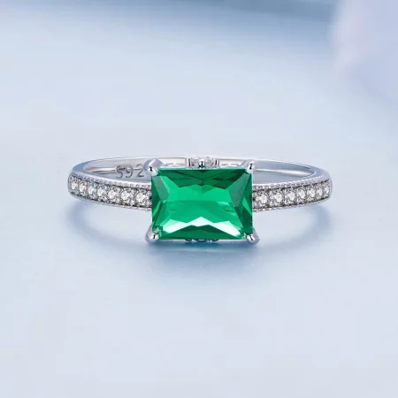 Pandora Style Green Stone Ring - BSR461