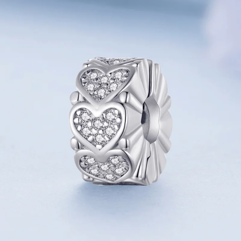 (image for) Pandora Style Heart Clip - BSC885 - View 2