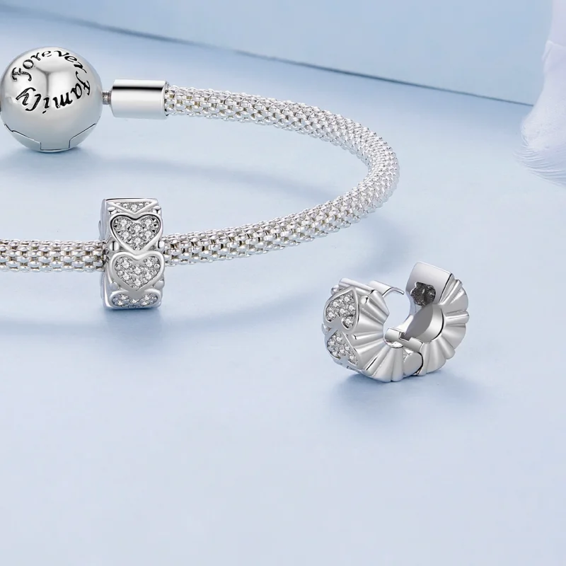 (image for) Pandora Style Heart Clip - BSC885 - View 4