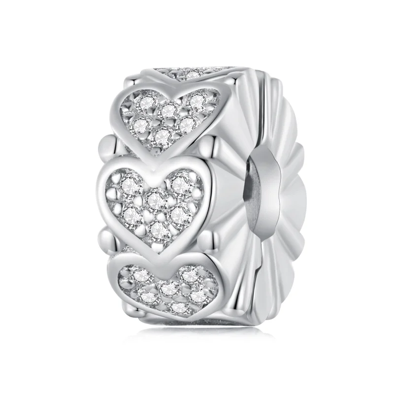 (image for) Pandora Style Heart Clip - BSC885 - Product Image