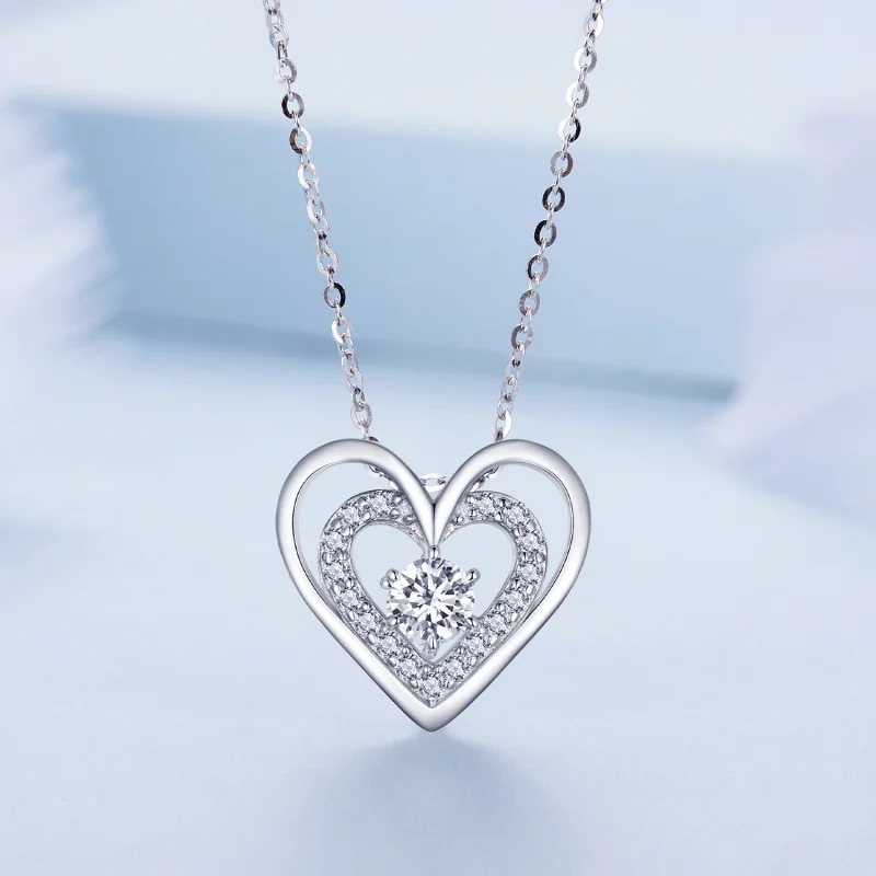 (image for) Pandora Style Heart Necklace - BSN342 - View 2