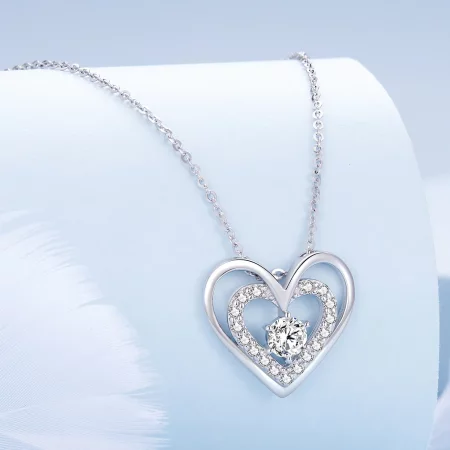 Pandora Style Heart Necklace - BSN342