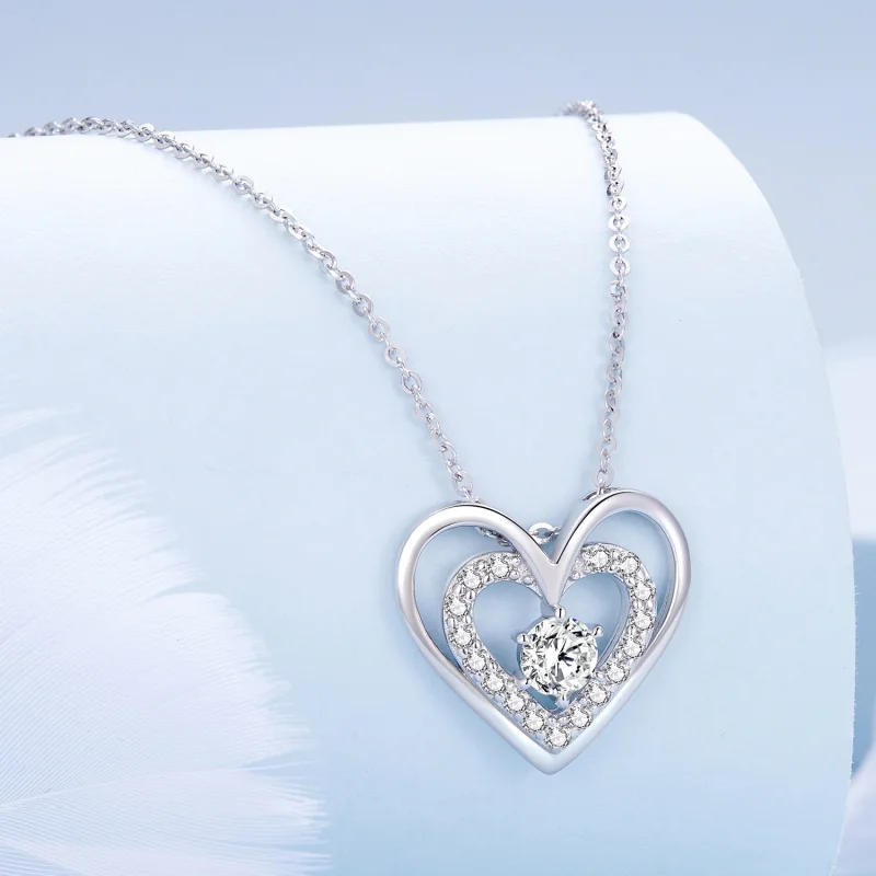 (image for) Pandora Style Heart Necklace - BSN342 - View 3