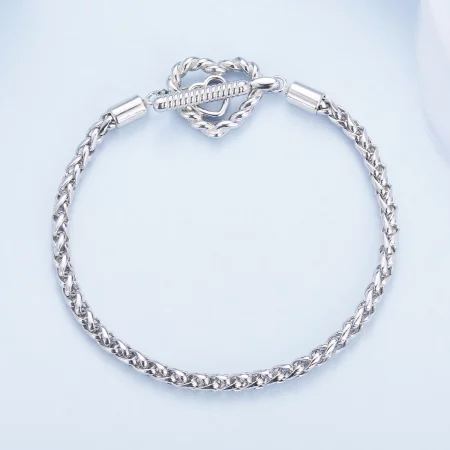 Pandora Style Heart T Bar Bracelet - BSB132