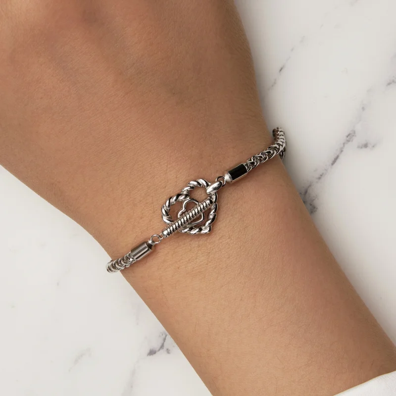 (image for) Pandora Style Heart T Bar Bracelet - BSB132 - View 8