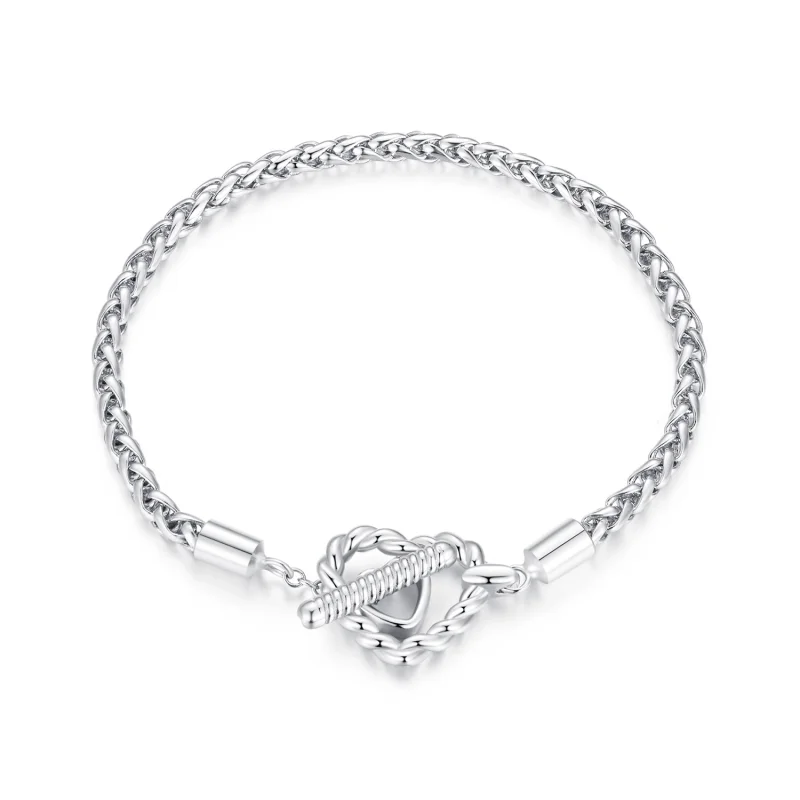 (image for) Pandora Style Heart T Bar Bracelet - BSB132 - Product Image