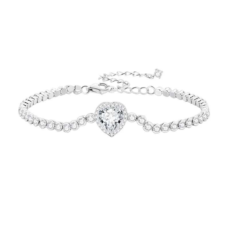 (image for) Pandora Style Heart Tennis Bracelet - BSB098 - Product Image