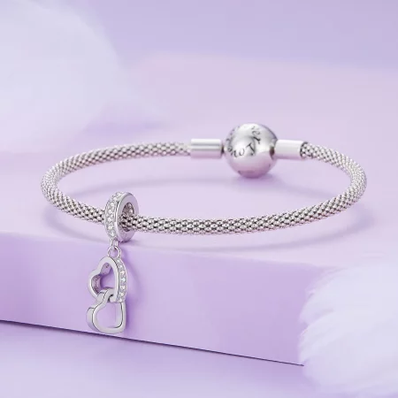 Pandora Style Interlocked Hearts Charm - SCC2455