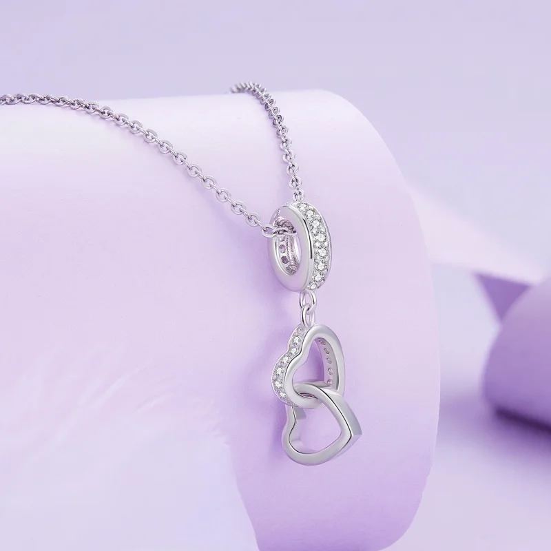(image for) Pandora Style Interlocked Hearts Dangle - SCC2455 - View 2