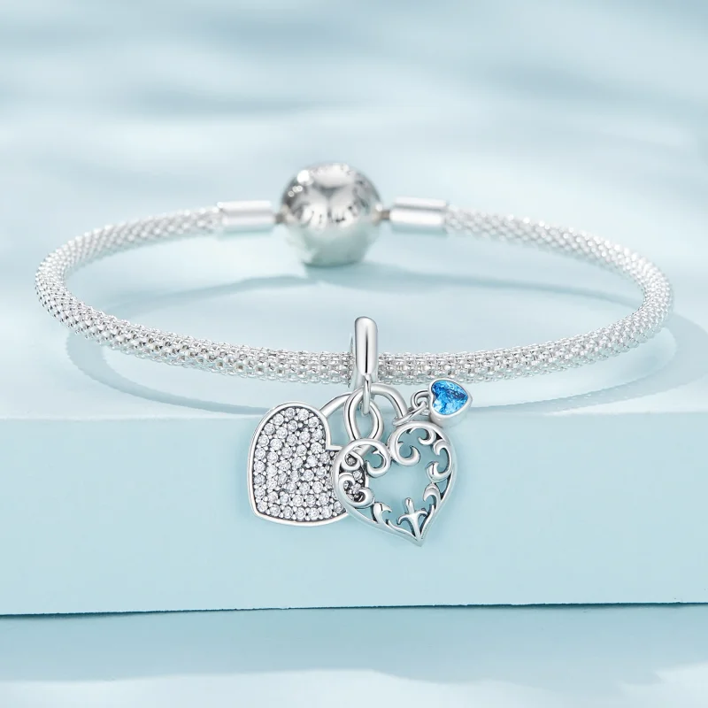 (image for) Pandora Style Interlocking Heart Dangle - SCC2502 - View 3