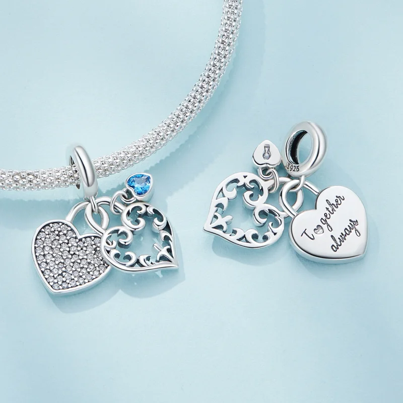 (image for) Pandora Style Interlocking Heart Dangle - SCC2502 - View 4