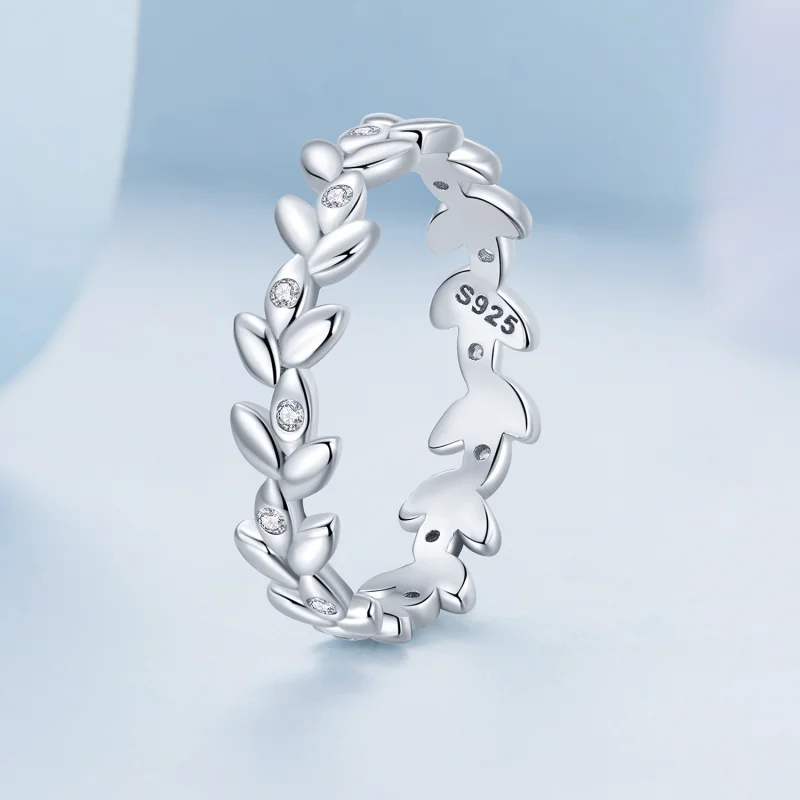 (image for) Pandora Style Leaf Ring - BSR306 - View 2