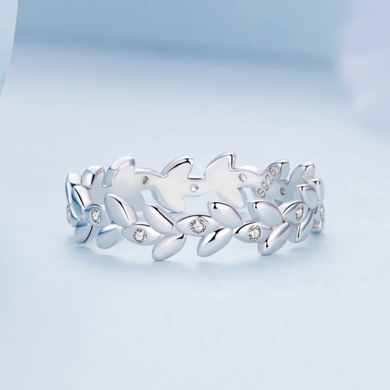 (image for) Pandora Style Leaf Ring - BSR306 - View 3