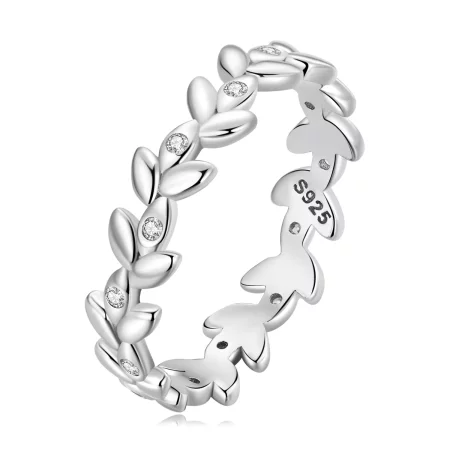 Pandora Style Leaf Ring - BSR306 Pandora Style Leaf Ring - BSR306
