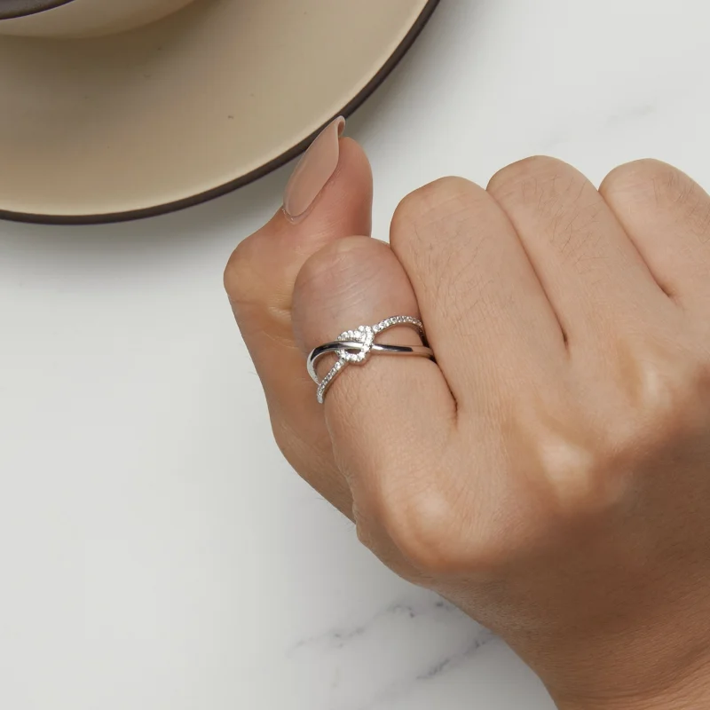 (image for) Pandora Style Love Knot Ring - BSR464 - View 6