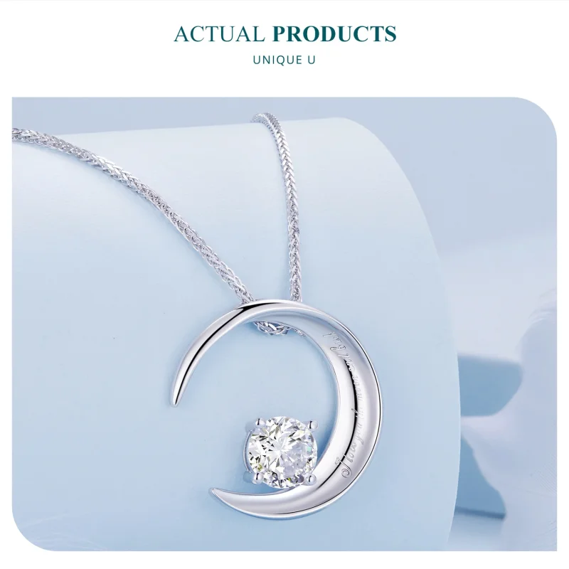 (image for) Pandora Style Moon Necklace - BSN311 - View 3