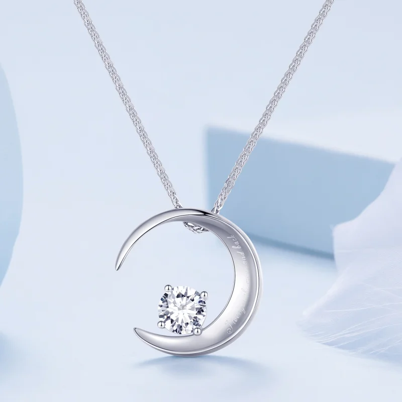 (image for) Pandora Style Moon Necklace - BSN311 - View 4