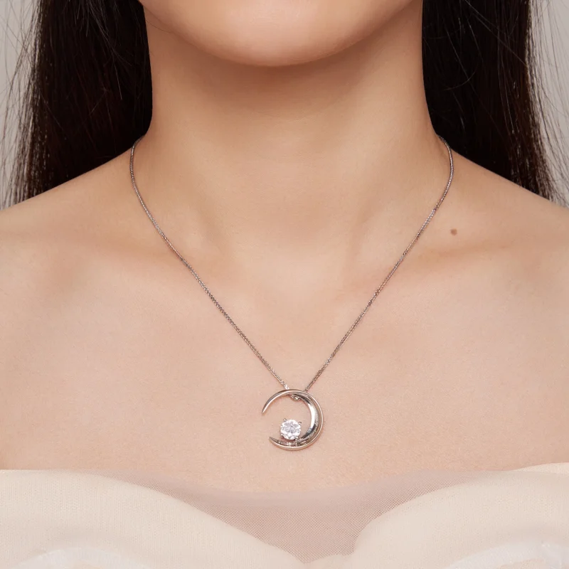 (image for) Pandora Style Moon Necklace - BSN311 - View 7