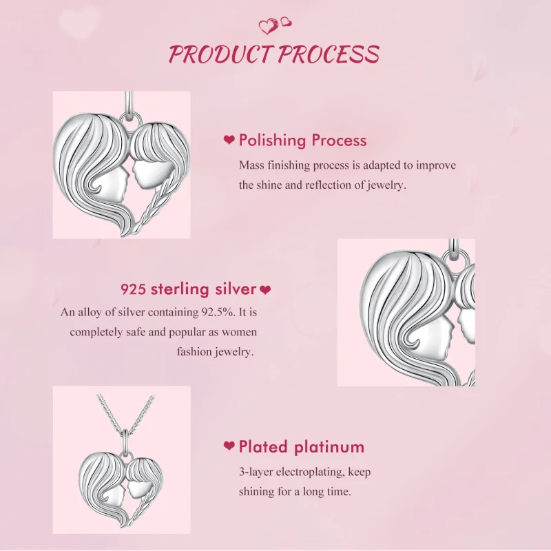 (image for) Pandora Style Mother Daughter Necklace - BSN324 - View 6