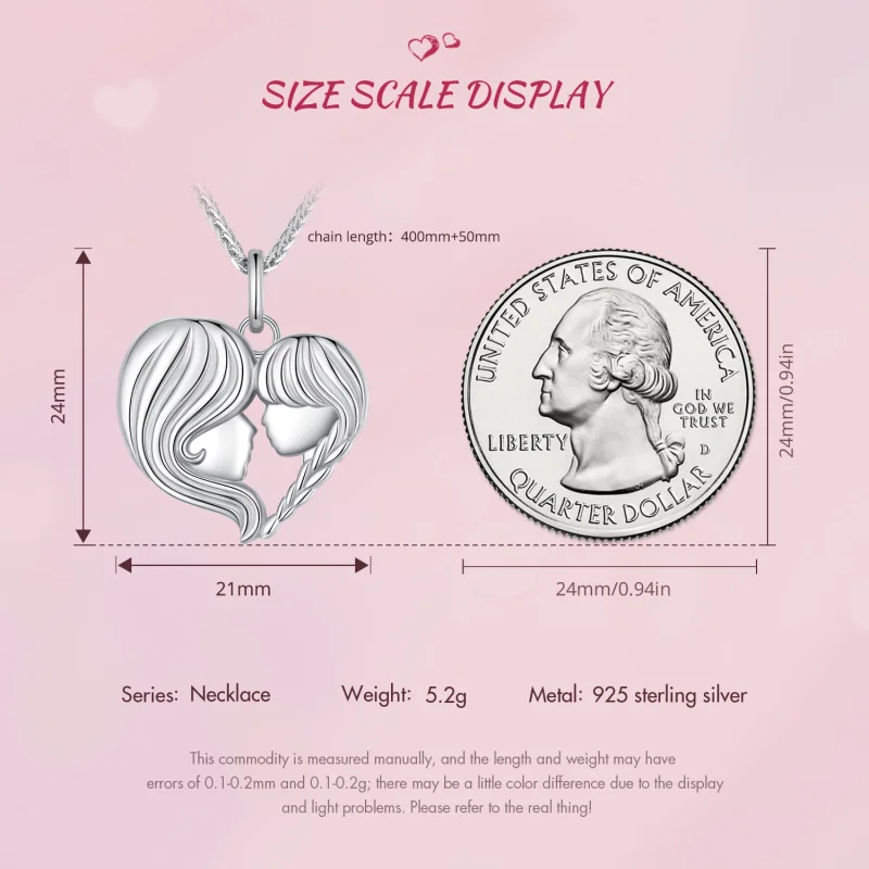 (image for) Pandora Style Mother Daughter Necklace - BSN324 - View 8