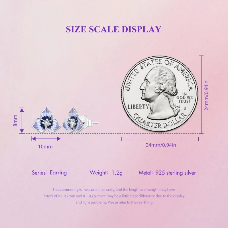 (image for) Pandora Style Pansy Earrings - BSE860 - View 8