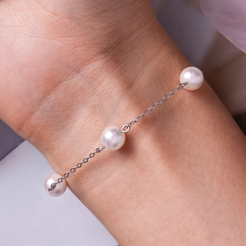 (image for) Pandora Style Pearl Bracelet - BSB090 - View 5
