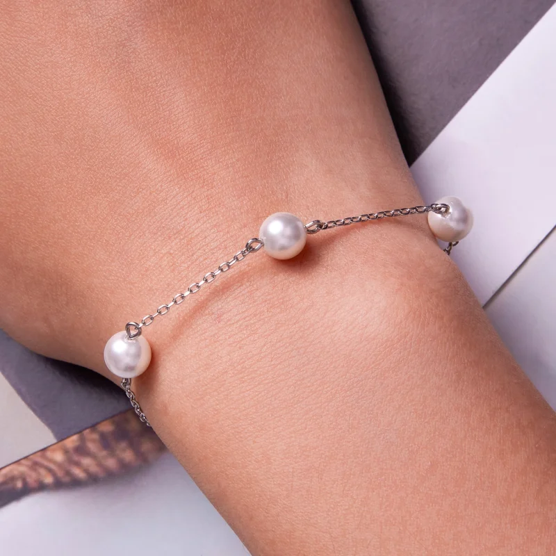 (image for) Pandora Style Pearl Bracelet - BSB090 - View 6
