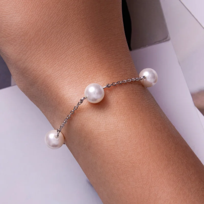 (image for) Pandora Style Pearl Bracelet - BSB090 - View 7
