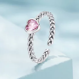 Pandora Style Pink Heart Ring - SCR865 Pandora Style Pink Heart Ring - SCR865