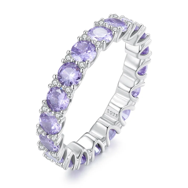 (image for) Pandora Style Purple Ring - BSR340 - View 3