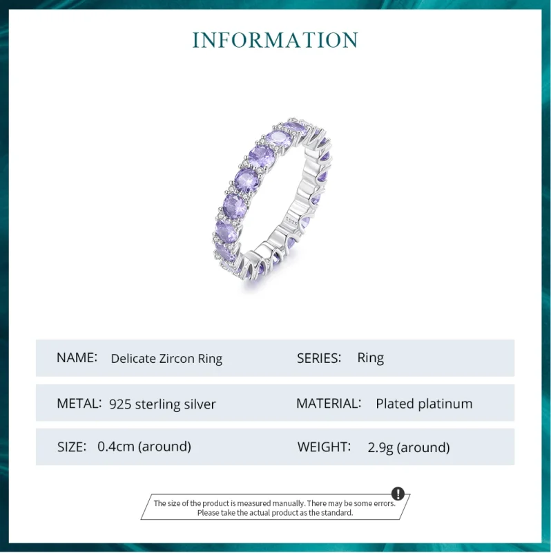 (image for) Pandora Style Purple Ring - BSR340 - View 6