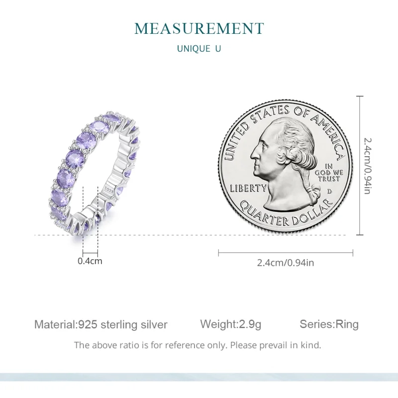 (image for) Pandora Style Purple Ring - BSR340 - View 7