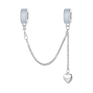 (image for) Pandora Style Silver Heart Safety Chain - BSC795