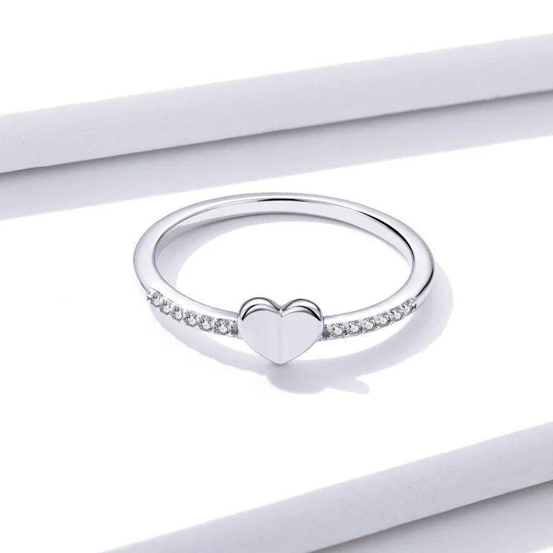 (image for) Pandora Style Sparkle And Hearts Ring - BSR121 - View 5