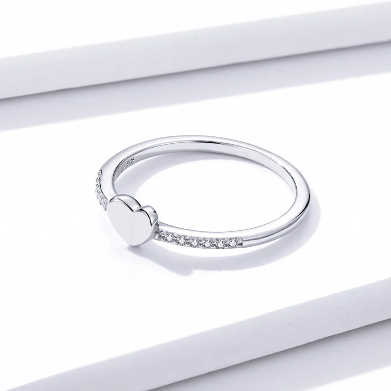 (image for) Pandora Style Sparkle And Hearts Ring - BSR121 - View 6