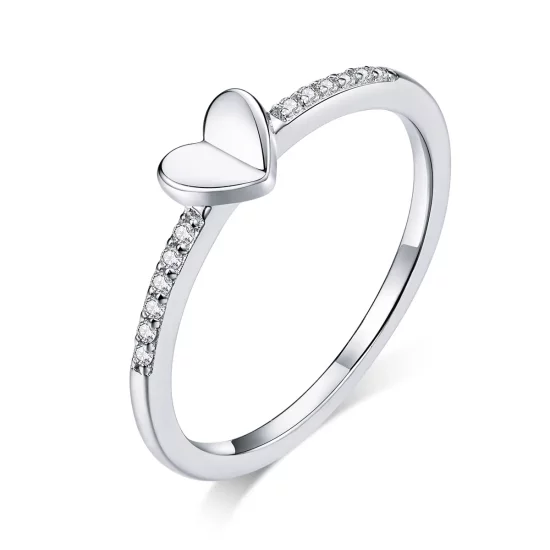 Pandora Style Sparkle And Hearts Ring - BSR121