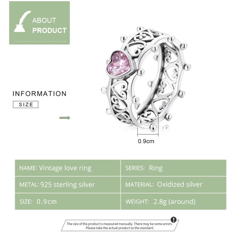 (image for) Pandora Style Sparkling Heart Ring - SCR788 - View 3