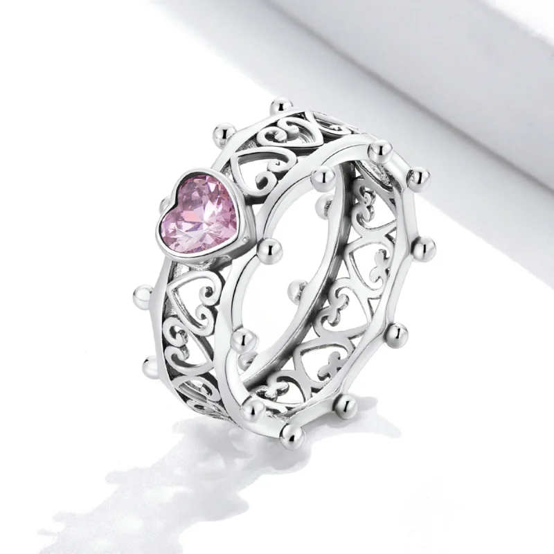 (image for) Pandora Style Sparkling Heart Ring - SCR788 - View 2