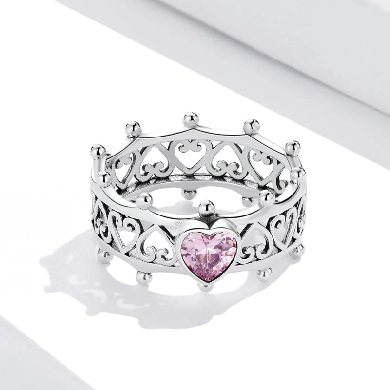 (image for) Pandora Style Sparkling Heart Ring - SCR788 - View 5